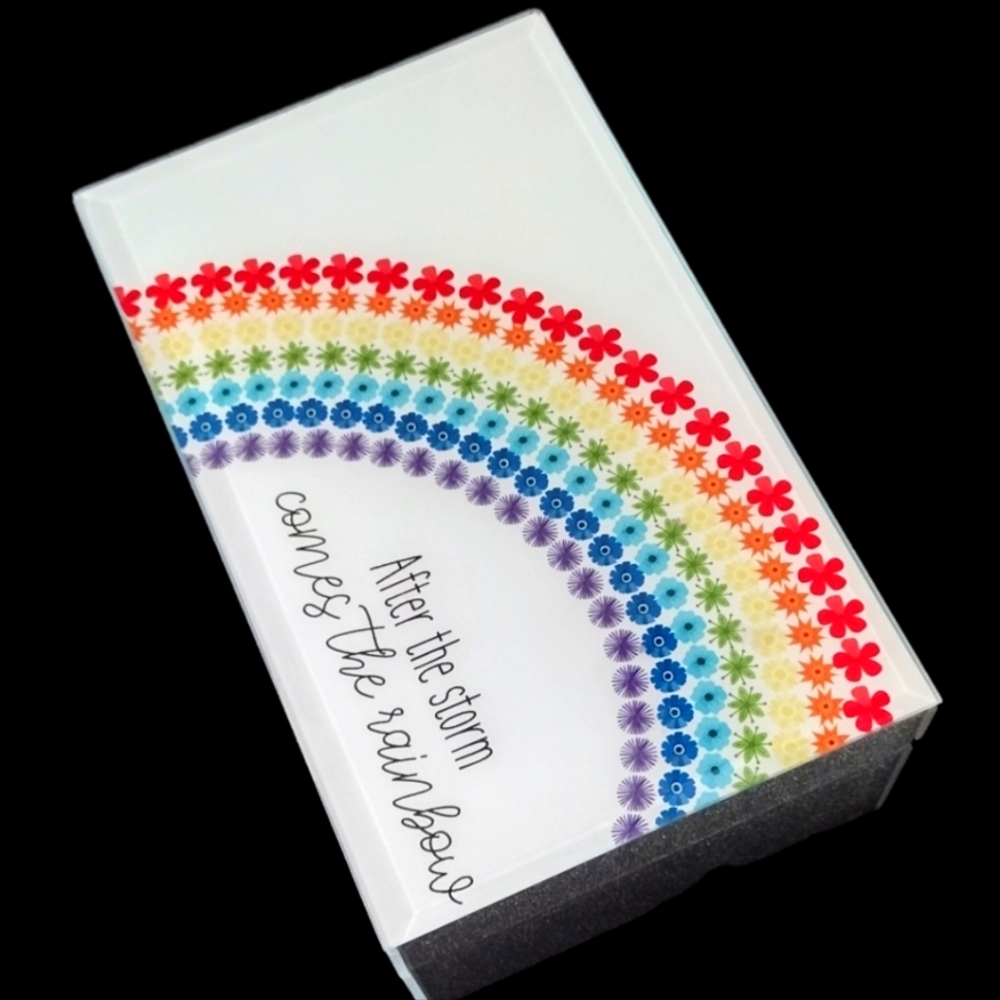 RAINBOW Keepsake/Jewelry BOX "After the storm comes the rainbow" NNT
